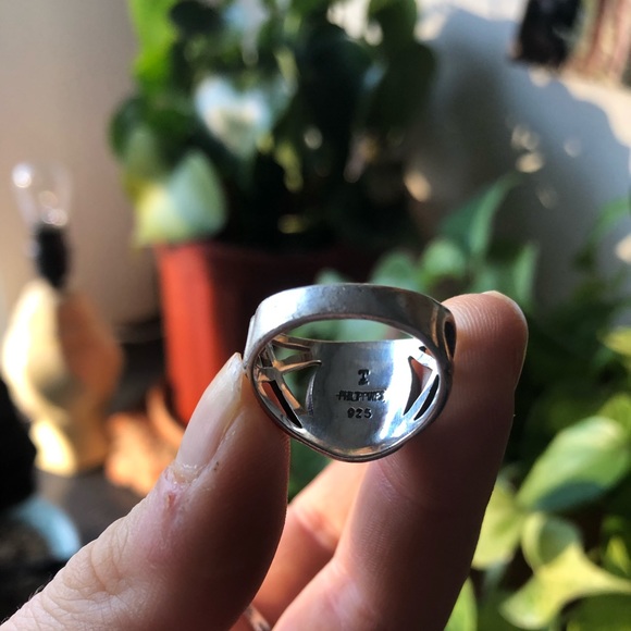 Turquoise network Aztec ring - Picture 2 of 3